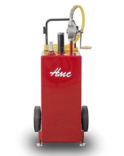 HMC Wheeled Gasoline Caddy - 30-Gallon, Polyurethane Hose, Bi-Directional Pump, Red, Model  GC-30R