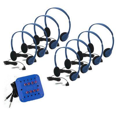 HamiltonBuhl Kids Listening Center with 8 Personal Headphones and Jackbox