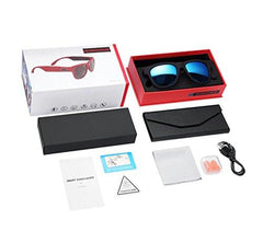 G1 Bone Conduction Headphones Polarized Glasses Sunglasses kkcite CSR8635 Bluetooth 4.0 Headset SmartTouch Stereo Music Earphone Wireless Headphone with Microphone Black (G1)
