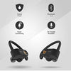 Rowkin Surge: True Wireless Headphones for Sports & Workout. Bluetooth Earbuds, Stereo Hands-Free Headset with Built-in Mic & Noise Reduction Earphones for Android, Samsung, iPhone (Black/Orange)