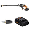 WORX WG629 Cordless Hydroshot Portable Power Cleaner, 20V Power Share Platform with Turbo Nozzle and Extra Battery Included