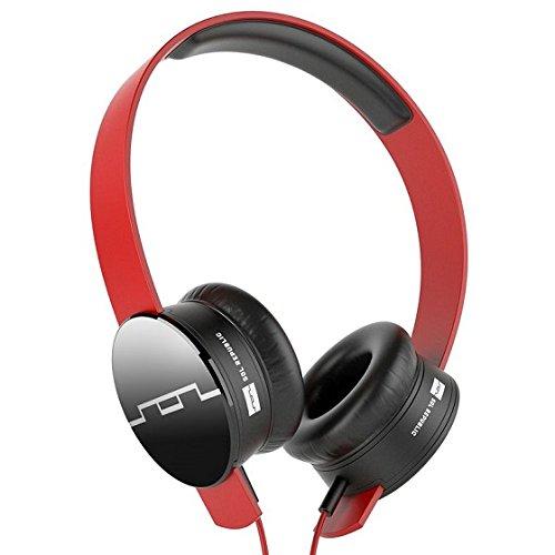 SOL REPUBLIC 1211-03 Tracks On-Ear Interchangeable Headphones with 3-Button Mic and Music Control - Red