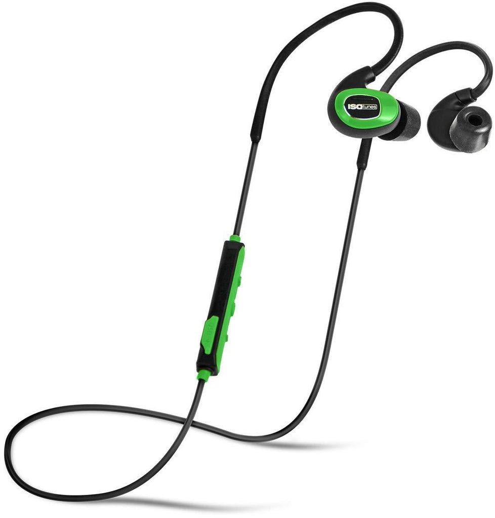 ISOtunes PRO Industrial (No Microphone), Bluetooth Earplug Headphones, 27 dB Noise Reduction Rating, 10 Hour Battery, 79 dB Volume Limit, OSHA Compliant Bluetooth Hearing Protector (Safety Green)