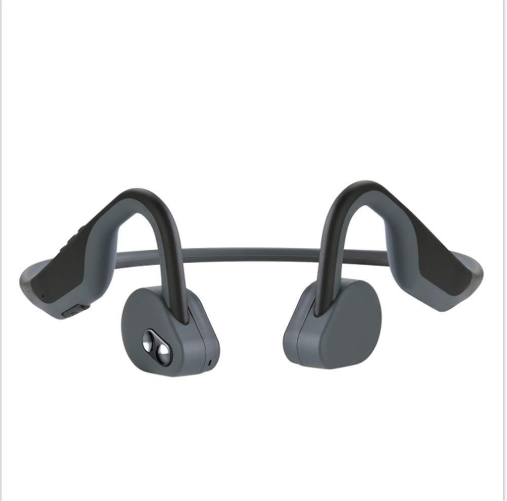 ERSUSWOLF Bone Conduction Bluetooth Headset Open Ear Wireless Sports Bluetooth Bone Conduction Waterproof Headphones (Grey)