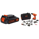 BLACK+DECKER LBXR20 20-Volt MAX Extended Run Time Lithium-Ion Cordless To with BLACK+DECKER BDC120VA100 Cordless Project Kit with 100 Accessories