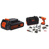 BLACK+DECKER LBXR20 20-Volt MAX Extended Run Time Lithium-Ion Cordless To with BLACK+DECKER BDC120VA100 Cordless Project Kit with 100 Accessories