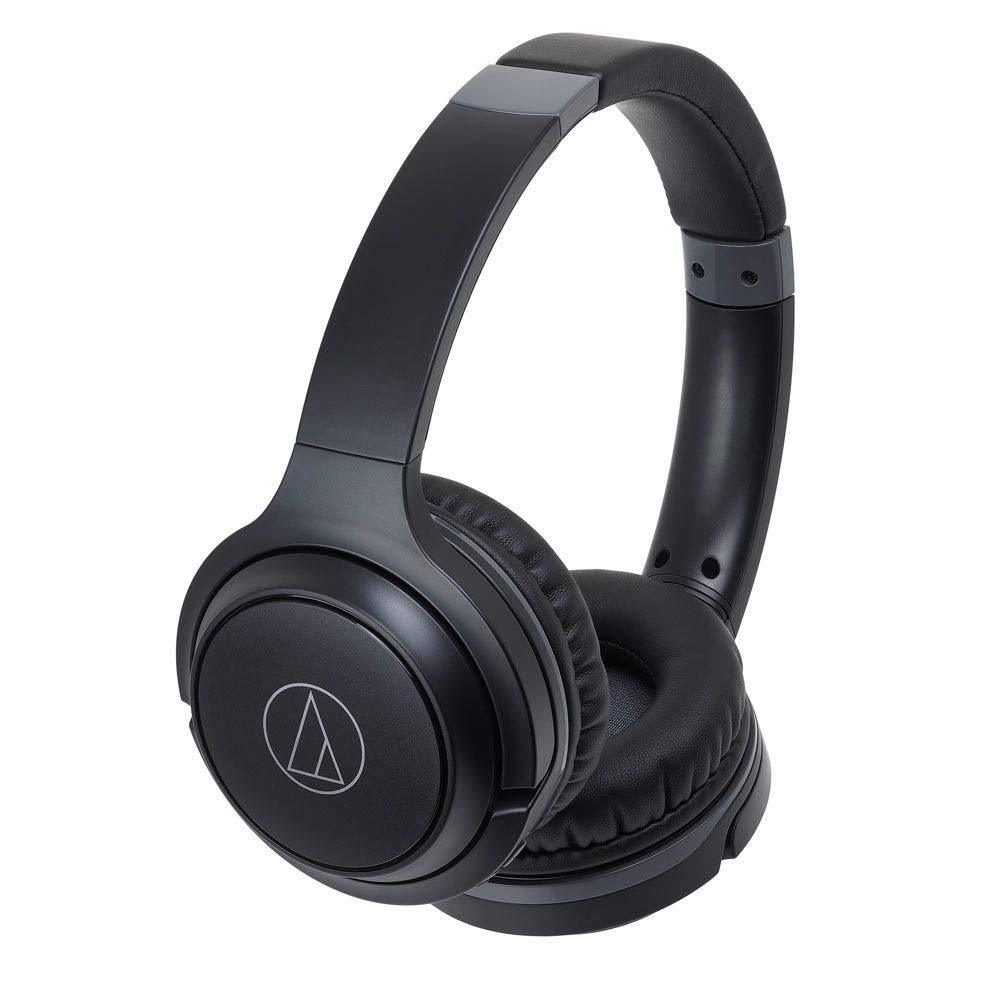 Audio-Technica ATH-S200BTBK Bluetooth Wireless On-Ear Headphones with Built-In Mic & Control, Black