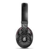 Aladdinaudio Bluetooth Over Ear Headphones, Acura Pro Passive Noise Cancelling Headphones with Mic, Deep Bass Wireless Headset, DJ Headphones Over 25H Playtime for Travel/Work/PC/Cellphone (Black 2)