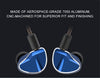 Yinyoo Earbuds D2B4 in-Ear Earphones HiFi Earphones Noise Isolating Earbuds Drummer Earphones with 2DD Dual Dynamic Drivers 4BA Balanced Armature Drivers MMCX Connector Cable (Blue)