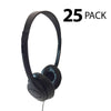 Encore ENC-313 Classroom Stereo Bulk Headphones with Leatherette Earpads - 25 Pack