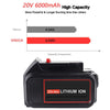 VINIDA 20V 6.0Ah DCB205 Lithium-ion Replacement Battery for Dewalt 20V Battery DCB201 DCB203 DCB204 DCB200 DCB205-2 DCB206 DCB181 DCB180 DCD/DCF/DCG/DCS Series Tools (2 Pack)