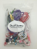 JustJamz Jelly Matte Colorful in-Ear Wholesale Headphones 3.5mm Stereo Multi-Color Bulk Earbuds (100 Pack)