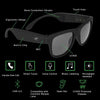 G1 Bone Conduction Headphones Polarized Glasses Sunglasses kkcite CSR8635 Bluetooth 4.0 Headset SmartTouch Stereo Music Earphone Wireless Headphone with Microphone Black (G1)