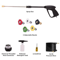 Homself High Pressure Power Washer 3000 PSI Electric Pressure Washer,1800W Rolling Wheels High Pressure Professional Washer Cleaner Machine+ (5) Nozzle Adapter