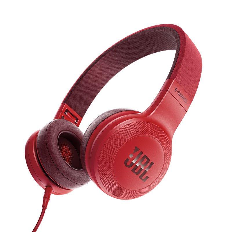 JBL E35 Red On-Ear Headphones - 1 Button Remote w/ Microphone