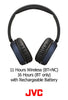 JVC Noise Cancelling Wireless Headpones, Bluetooth 4.1, Bass Boost Function, Voice Assistant Compatible - HAS65BNB(Black)