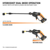 WORX WG629.1 Hydroshot 20V PowerShare 2.0 Ah 320 PSI Cordless Portable Power Cleaner with Accessories (Renewed)