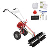 BEAMNOVA Gas Powered Lawn Sweeper Power Broom Walk Behind Sweeper Hand Held Cleaning Machine for Concrete Driveway Lawn Garden, 2-Strock, 43cc