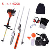 Iglobalbuy 5 in 1 52CC Multifunctional 2-Stroke Petrol Brush Cutter Grass Trimmer Chainsaw Hedge Trimmer Extension Pole