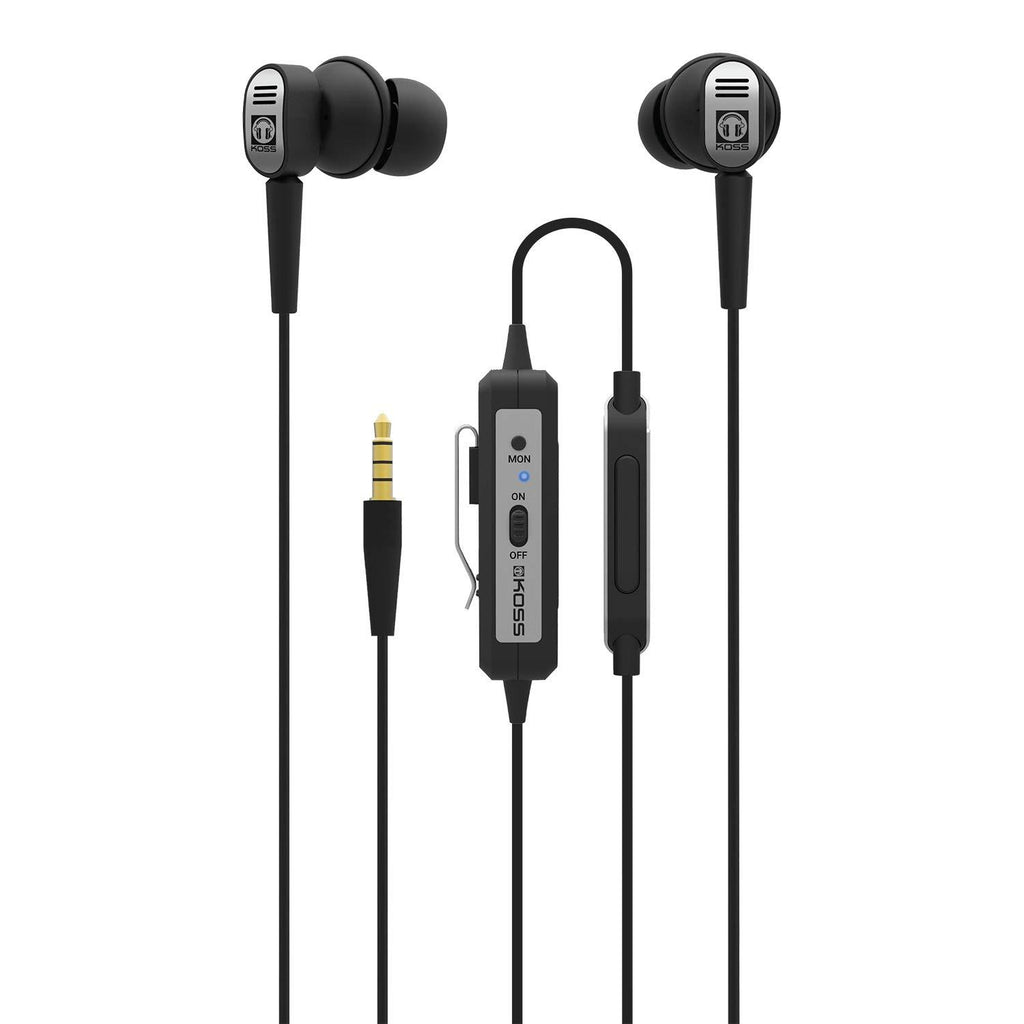 Koss QZ Buds | in-Ear Active Noise Cancelling Earbuds | in-Line Microphone and Remote | Monitor Mode | Carrying Case