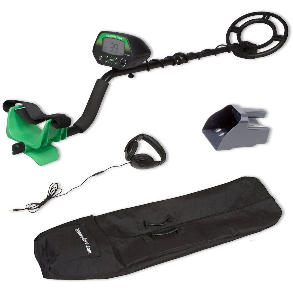 Treasure Cove TC-3050 Easy-To-Use Fast Action Self-Tuning Digital Metal Detector Kit with Bonus Carry Bag Headset Sand Sifter