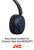 JVC Noise Cancelling Wireless Headpones, Bluetooth 4.1, Bass Boost Function, Voice Assistant Compatible - HAS65BNB(Black)