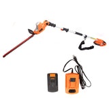 GARCARE 20V Li-ion Cordless Pole Hedge Trimmer with 20-Inch Laser Cutting Blade