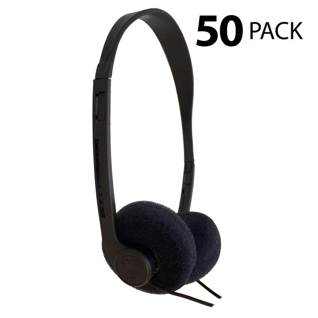 Encore ENC-06 Stereo Headphones Bulk Disposable 50 Pc. Pack