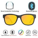 Bone Conduction Sunglasses 4.1 Wireless Bluetooth Stereo Headphones Polarized Sunglasses Accepted Compatible with Smart Phone iPhone HTC LG Samsung Android Windows (Yellow)