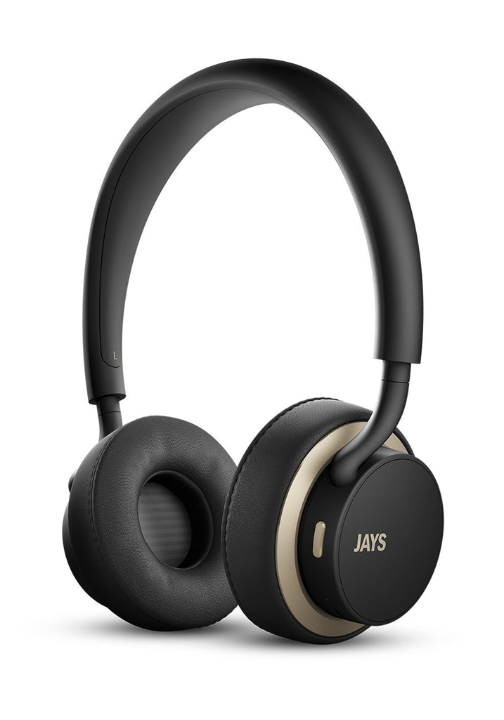 JAYS u Wireless Bluetooth Premium Headphones (Black/Gold)