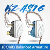 KZ AS16 Earbuds in Ear Monitor Newest Yinyoo AS16 Wired Earphones Headphones Noise Cancelling 8BA Balanced Armature Drivers Ear Buds with Microphones(with mic, Black)