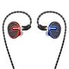 SIMGOT EN700 PRO High Fidelity in-Ear Monitor Headphones with Detachable Cable, Hi-Res Audio Earbuds with Dynamic Balanced Driver, Professional IEM Earphones,Noise-Isolating Musician Headset(Red/Blue)