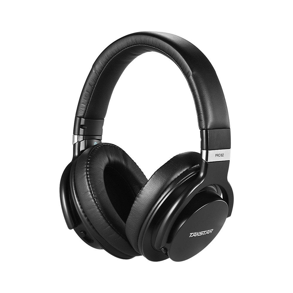 ammoon TAKSTAR PRO 82 Professional Studio Dynamic Monitor Headphone Headset Over-ear for Recording Monitoring Music Appreciation Game Playing with Aluminum Alloy Case（Black）