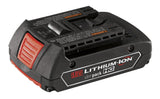 Bosch BAT610G 18-Volt Lithium-Ion HC (High Capacity) 1.5Ah Lithium-Ion Slim Pack Battery with Fuel Gauge