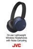 JVC Noise Cancelling Wireless Headpones, Bluetooth 4.1, Bass Boost Function, Voice Assistant Compatible - HAS65BNB(Black)