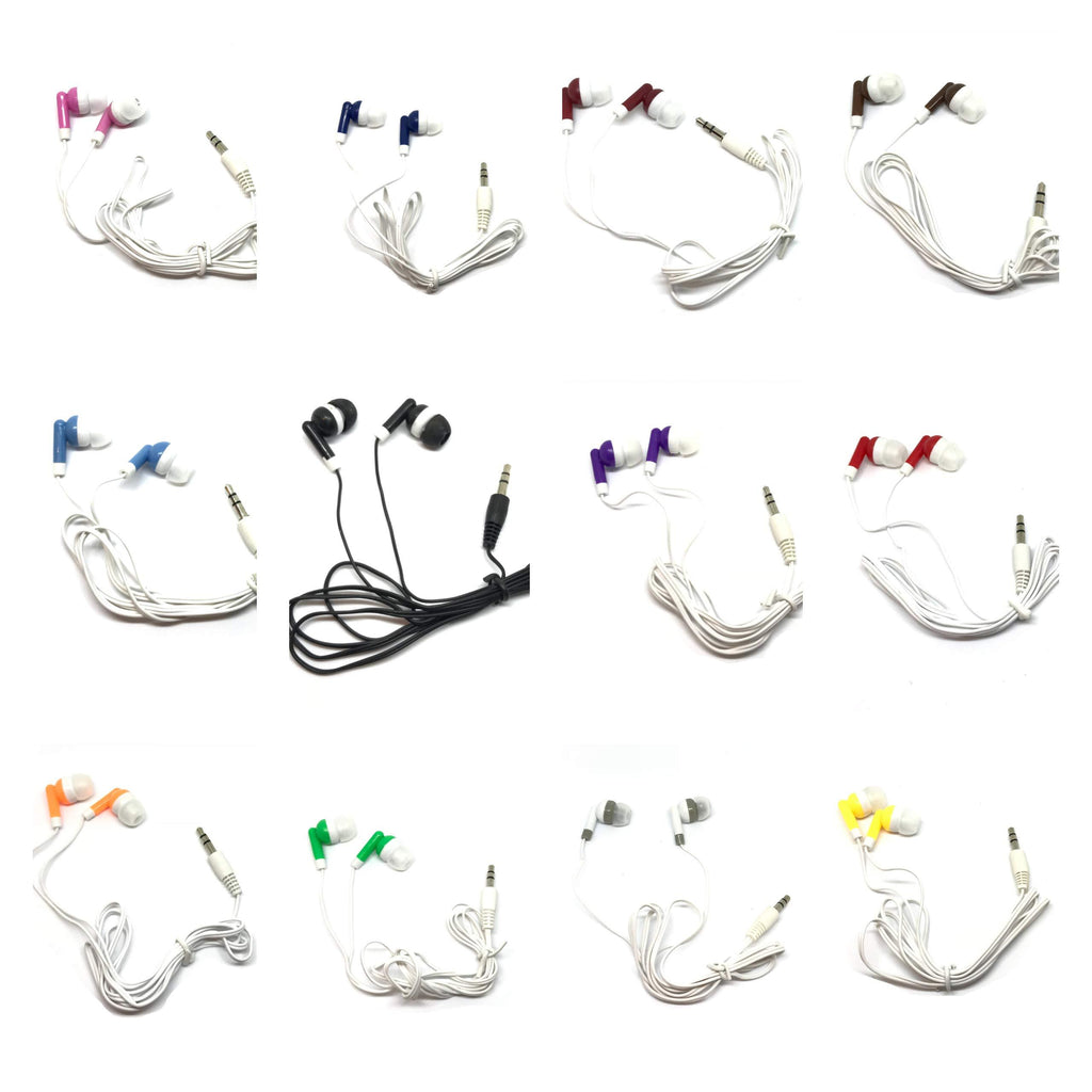 TFD Supplies Wholesale Bulk Earbuds Headphones 200 Pack for iPhone, Android, MP3 Player - Mixed Colors