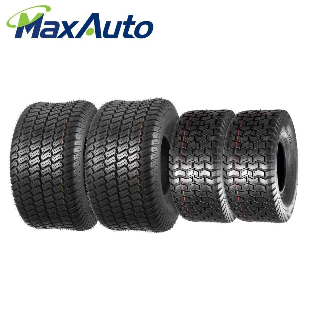 Set of 4 MaxAuto Lawn Mower Tires 15x6-6 20x10-8 4PLY P332+P512