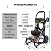 Unermo 3600PSI 212CC Gas Pressure Washer, 2.8GPM Gas Powered Power Washer, 7HP Professional Gas Pressure Washers