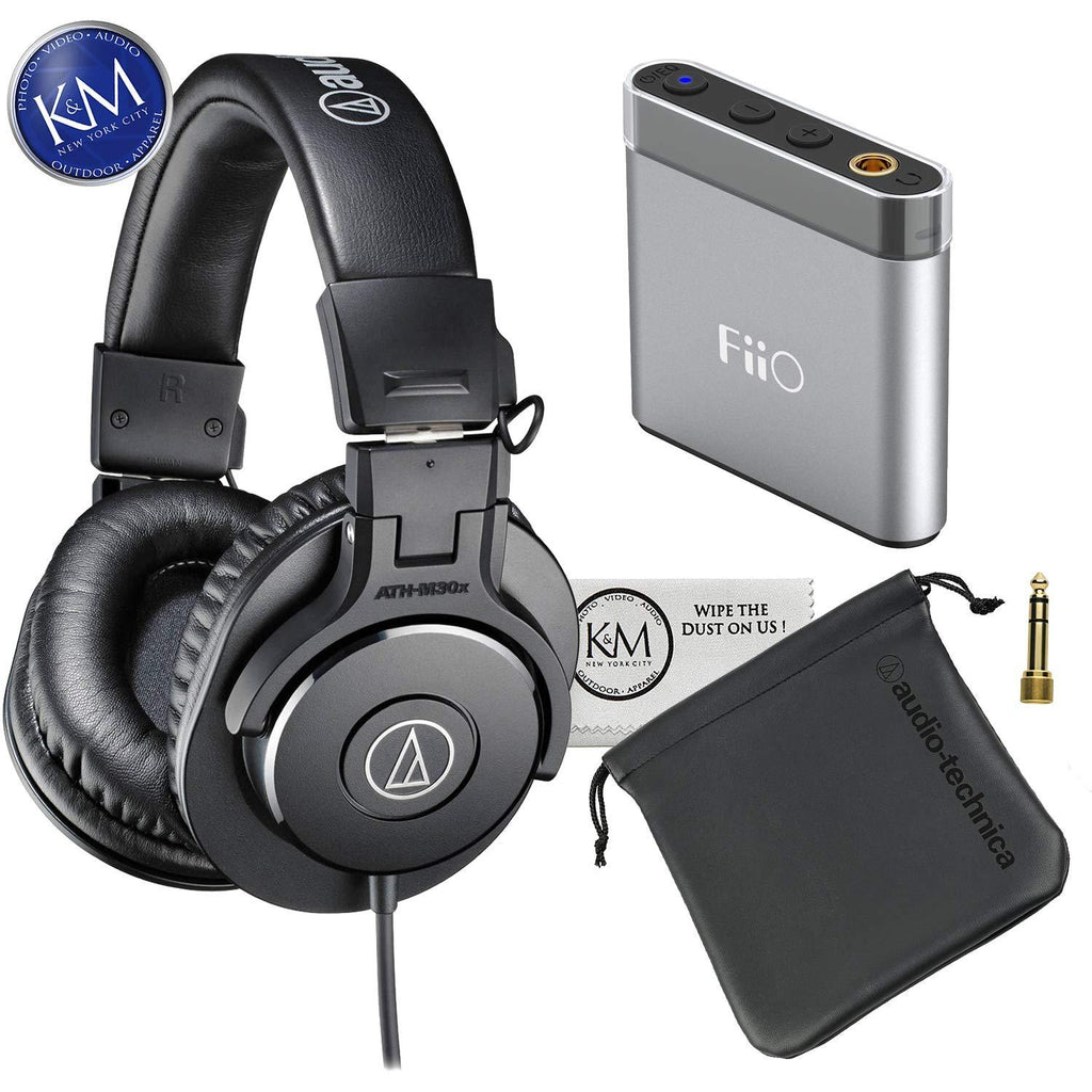 Audio-Technica ATH-M30x Monitor Headphones (Black) + Deluxe Headphone Bundle