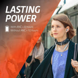 Plantronics BackBeat GO 410 Wireless Headphones, Active Noise Canceling Earbuds, Graphite