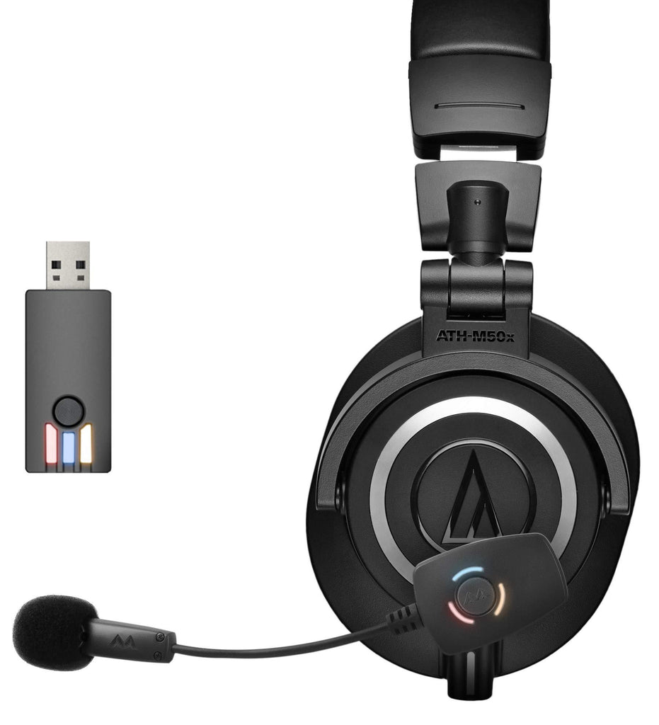 Audio-Technica ATH-M50x Professional Studio Headphone Bundle with Antlion Audio ModMic Wireless Attachable USB Microphone