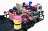 Jungle Jim's Trailer Mate Pro, 3 Trimmer Racks, 2 Blower Holders, Basket, Water Cooler and more.