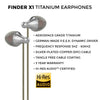 Echobox Finder X1 High Fidelity Titanium In-Ear Headphones (Earphones/Earbuds) Featuring Tangle-Free Cable Technology and Acoustic Tuning Filter System for Sound Customization (Hi-Res Audio Certified)