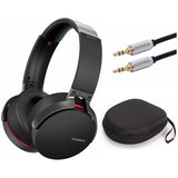 Sony XB950B1 Extra Bass Wireless Headphones with App Control, Black w/Case & 10ft. 3.5mm Cable