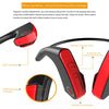 Bone Conduction Bluetooth Headset, Hanging Ear Bilateral Stereo Wireless Sports Outdoor Headset for iPhone Android Other Bluetooth Devices-red