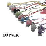 JustJamz Jelly Matte Colorful in-Ear Wholesale Headphones 3.5mm Stereo Multi-Color Bulk Earbuds (100 Pack)