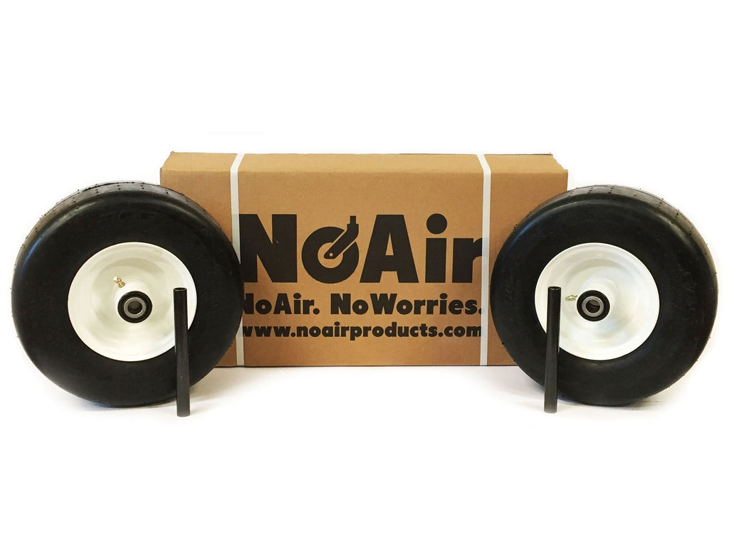 NoAir (2) Exmark Flat Free Wheel Assem 13x6.50-6 Fits Radius E,S, X 126-4860, 126-3289