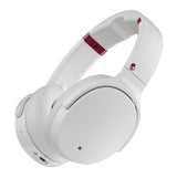 Skullcandy Venue Active Noise Cancelling Headphones, Over The Ear Bluetooth Wireless, Tile Integration, Rapid Charge 24-Hour Battery Life, Lightweight Premium Materials, White/Crimson (Renewed)