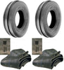 LOT OF TWO (2) 6.00-16 6.00X16 600-16 Tri Rib (3 Rib) F-2 Tires with Tubes HEAVY DUTY 8 PLY RATED