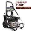 Unermo 3600PSI 212CC Gas Pressure Washer, 2.8GPM Gas Powered Power Washer, 7HP Professional Gas Pressure Washers